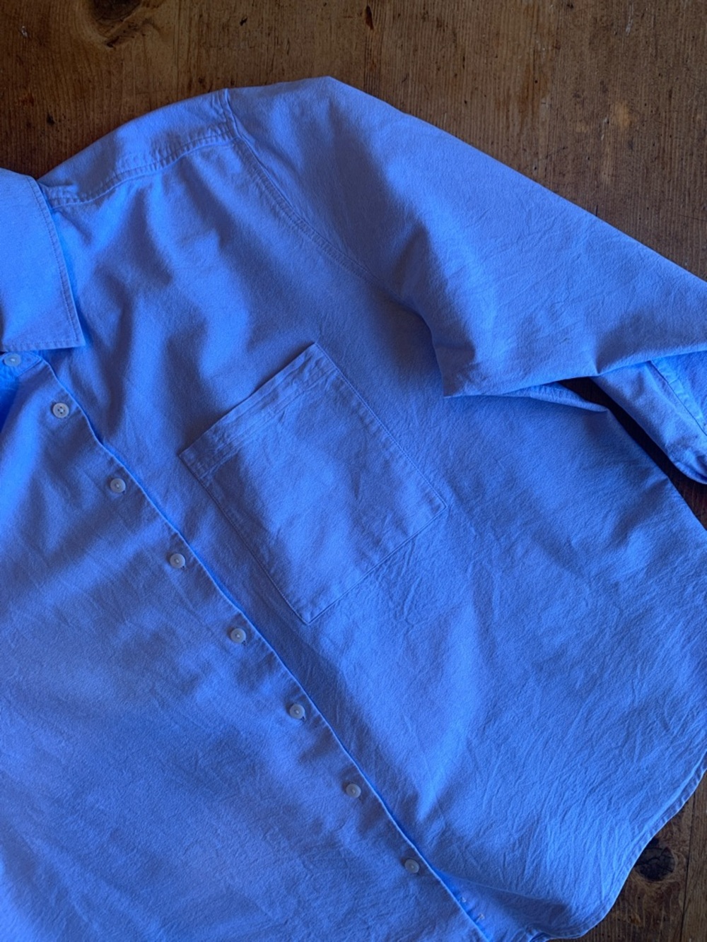 Quince Light Blue Womens Casual Button-Down Shirt - Picture 15 of 16